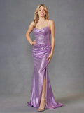 Juliet Metallic Ruched Sleeveless Gown JT2494S - Rosa Apparel