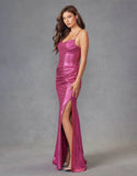 Juliet Metallic Ruched Sleeveless Gown JT2494S - Rosa Apparel