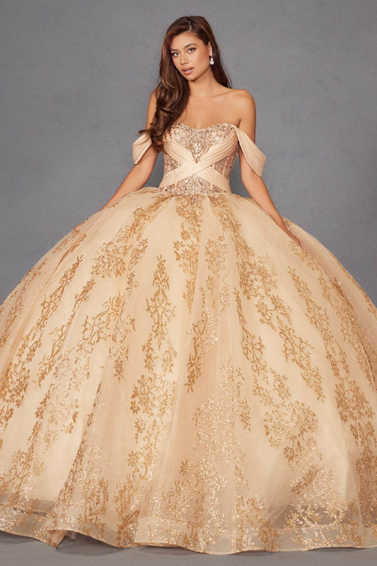 Juliet Off-Shoulder Embroidered Quinceanera Ball Gown - JT1488H - Rosa Apparel