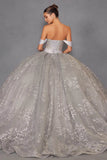 Juliet Off-Shoulder Embroidered Quinceanera Ball Gown - JT1488H - Rosa Apparel