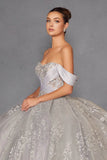 Juliet Off-Shoulder Embroidered Quinceanera Ball Gown - JT1488H - Rosa Apparel
