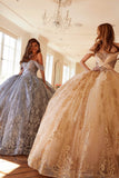 Juliet Off-Shoulder Embroidered Quinceanera Ball Gown - JT1488H - Rosa Apparel