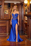 Juliet Off-The-Shoulder Beaded Corset High-Slit Prom Dress JT2652K