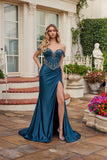 Juliet Off-The-Shoulder Beaded Corset High-Slit Prom Dress JT2652K