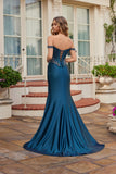 Juliet Off-The-Shoulder Beaded Corset High-Slit Prom Dress JT2652K