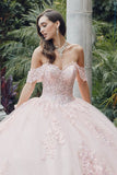Juliet Off-The-Shoulder Embroidery Back Bow Quinceanera Ball Gown - JT1458J - Rosa Apparel