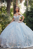 Juliet Off-The-Shoulder Embroidery Back Bow Quinceanera Ball Gown - JT1458J - Rosa Apparel