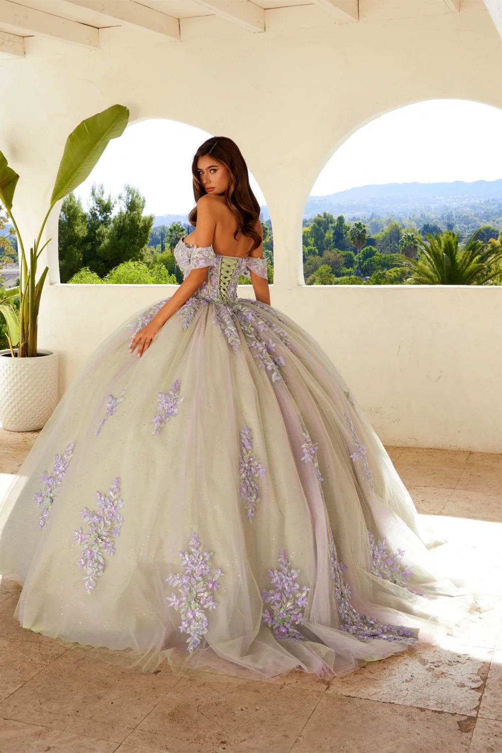 Juliet Off-the-Shoulder Quinceañera Floral Ball Gown - JT1479J - Rosa Apparel
