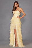 Juliet Print Sleeveless A-line Tiered Gown JT2508A - Rosa Apparel