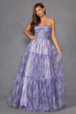Juliet Print Strapless A-line Gown JT2507A - Rosa Apparel