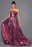 Juliet Radiant Metallic Halter Neck A-Line Prom Dress JT2503A - Rosa Apparel