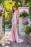 Juliet Rhinestone Strapless Gown with Starburst Design JT2679R Baby Pink