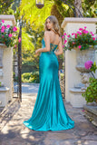 Juliet Rhinestone Strapless Gown with Starburst Design JT2679R Jade