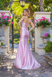 Juliet Rhinestone Strapless Gown with Starburst Design JT2679R Baby Pink
