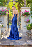 Juliet Rhinestone Strapless Gown with Starburst Design JT2679R Navy Blue