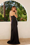 Juliet Satin Strapless Bustier Slit Gown JT2527L - Rosa Apparel