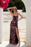 Juliet Sequin Print Sleeveless Slit Gown JT2498A - Rosa Apparel