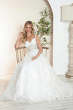 Juliet Sleeveless A-Line Skirt Floral Corset and Straps Wedding Dress - JT2495AW - Rosa Apparel