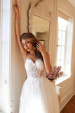 Juliet Sleeveless A-Line Skirt Floral Corset and Straps Wedding Dress - JT2495AW - Rosa Apparel