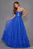 Juliet Strapless A-line Ruffled Gown JT2561S - Rosa Apparel