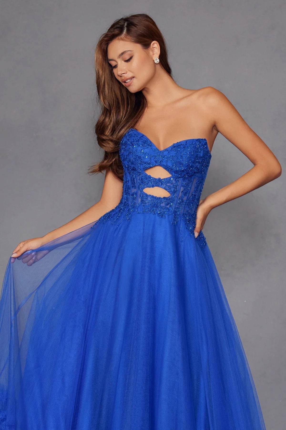 Juliet Strapless A-line Ruffled Gown JT2561S - Rosa Apparel