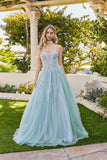 Juliet Strapless Corset Ball Gown with Beaded Tulle Skirt and Detachable Scarf JT2620U Sage Green
