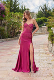 Juliet Strapless Corset Gown with Directional Beading and High Slit JT2635G Pink
