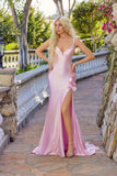 Juliet Strapless Corset Gown with Ruching and Side Slit JT2676R Dusty Rose