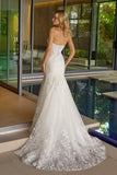 Juliet Strapless Floral Lace Mermaid Wedding Dress JT2666SW