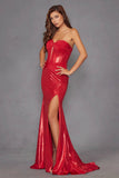 Juliet Strapless Sweetheart Neckline Bodice Fitted Sparkling Metallic Prom Dress JT2578H - Rosa Apparel