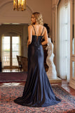 Juliet Sweetheart Neckline Beaded Corset Gown with High Front Slit JT2645K Black