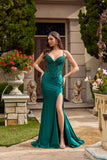 Juliet Sweetheart Neckline Beaded Corset Gown with High Front Slit JT2645K Emerald Green