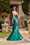 Juliet Sweetheart Neckline Beaded Corset Gown with High Front Slit JT2645K Emerald Green