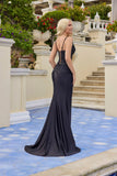 Juliet Sweetheart Neckline Lace Embroidered Corset Gown with High Slit JT2644K Black