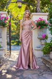 Juliet Sweetheart Neckline Lace Embroidered Corset Gown with High Slit JT2644K Rose Gold