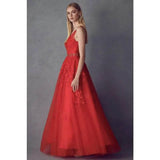 Juliet 224 Floral Appliques Prom Ballgown - Rosa Apparel