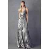 Juliet 226 Pleated V-neck Prom Evening Dress - Rosa Apparel