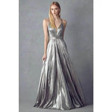 Juliet 226 Pleated V-neck Prom Evening Dress - Rosa Apparel