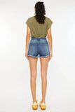 Kancan High Rise Frayed Hem Denim Shorts - Rosa Apparel