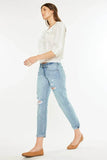 Kancan Mid Rise Distressed Boyfriend Fit Jeans - Rosa Apparel