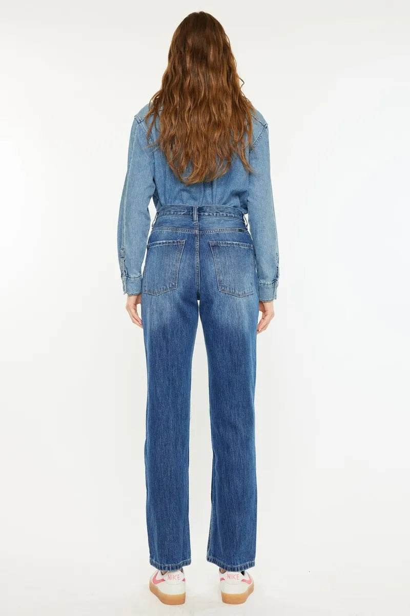 Kancan Ultra High Rise 90’s Distressed Boyfriend Jeans - Rosa Apparel