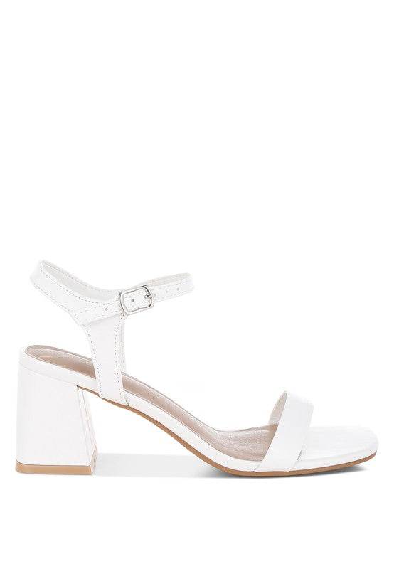 Kazara Faux Leather Block Heels – Women’s Flared Square-Toe Heels by Rosa Apparel - Rosa Apparel