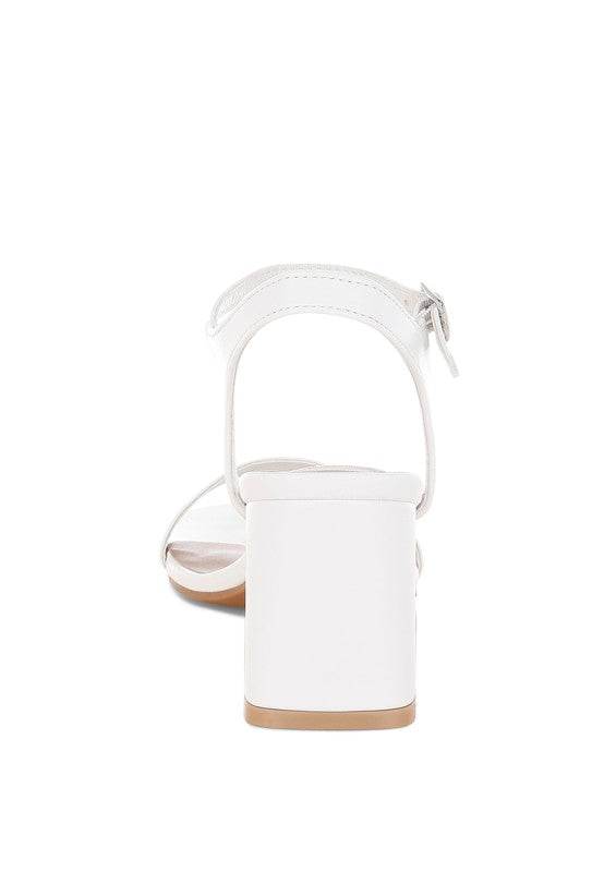 Kazara Faux Leather Block Heels – Women’s Flared Square-Toe Heels by Rosa Apparel - Rosa Apparel