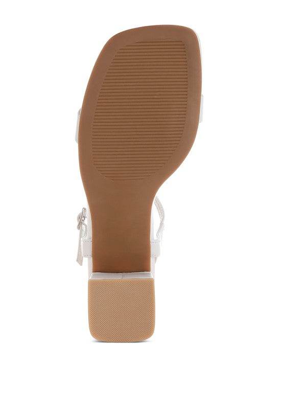 Kazara Faux Leather Block Heels – Women’s Flared Square-Toe Heels by Rosa Apparel - Rosa Apparel