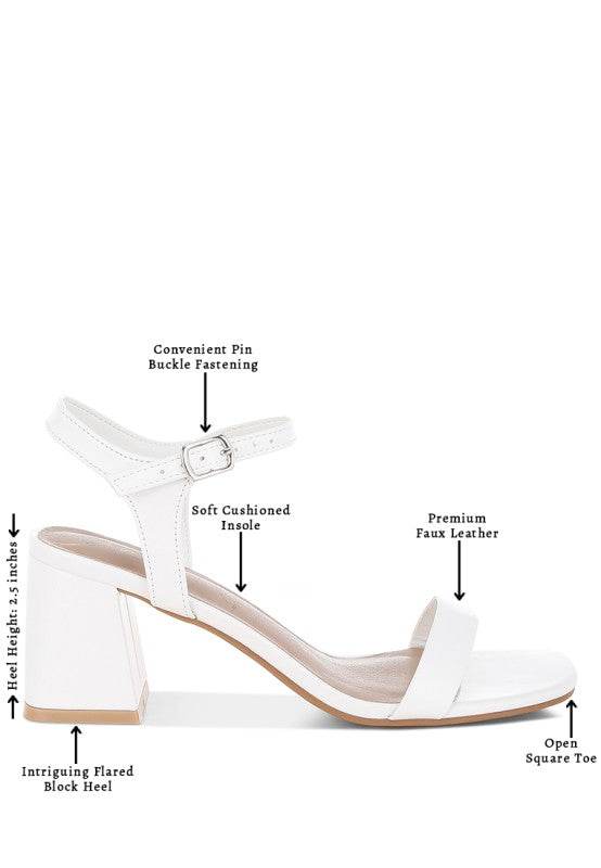 Kazara Faux Leather Block Heels – Women’s Flared Square-Toe Heels by Rosa Apparel - Rosa Apparel