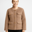 Khaki Textured Woven Button-Front Jacket – Rosa Apparel - Rosa Apparel