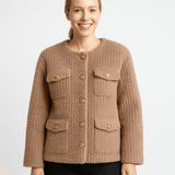 Khaki Textured Woven Button-Front Jacket – Rosa Apparel - Rosa Apparel
