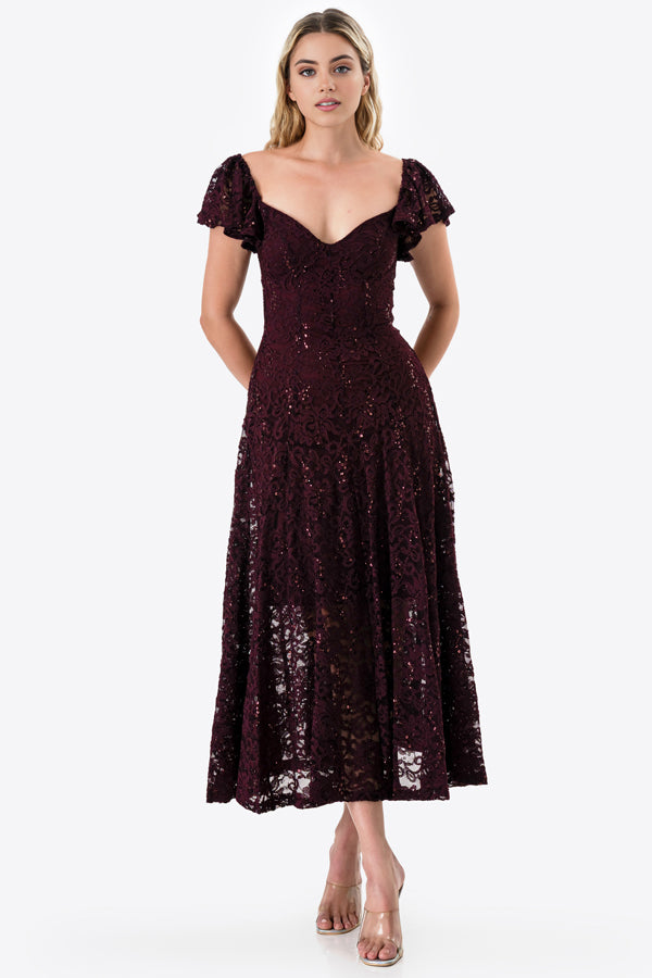 LA SCALA Butterfly Sleeve Sequin Lace Evening Dress 26091