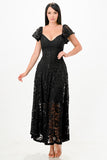 LA SCALA Butterfly Sleeve Sequin Lace Evening Dress 26091