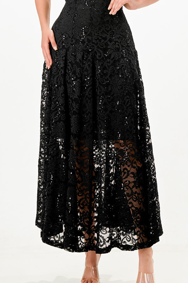 LA SCALA Butterfly Sleeve Sequin Lace Evening Dress 26091